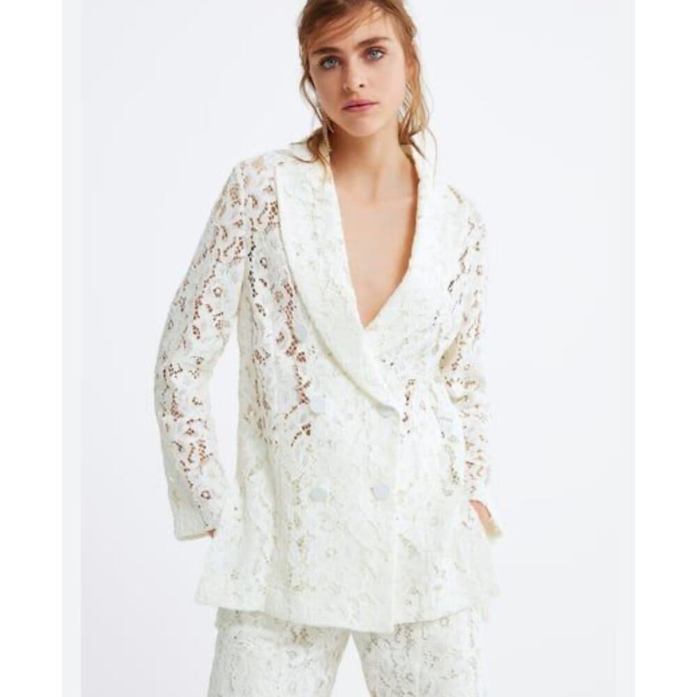 Zara White Lace Jacket